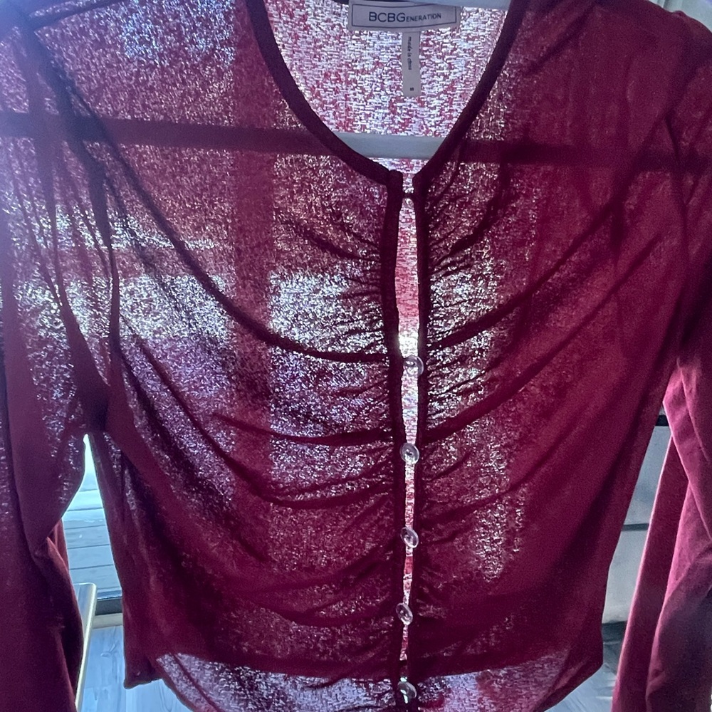 Bcbgeneration Deep Red Button Down Shirt - image 4